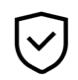 Black shield icon with a check mark inside symbolising no-win-no-fee