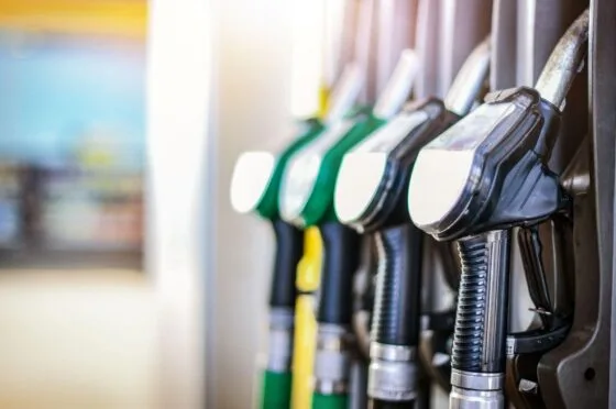 Fuel pumps at petrol station