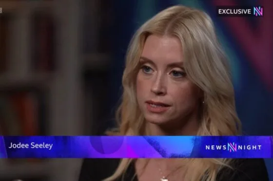 Jodee Seeley speaking on Newsnight