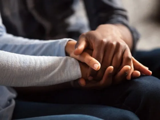 Male and female hands