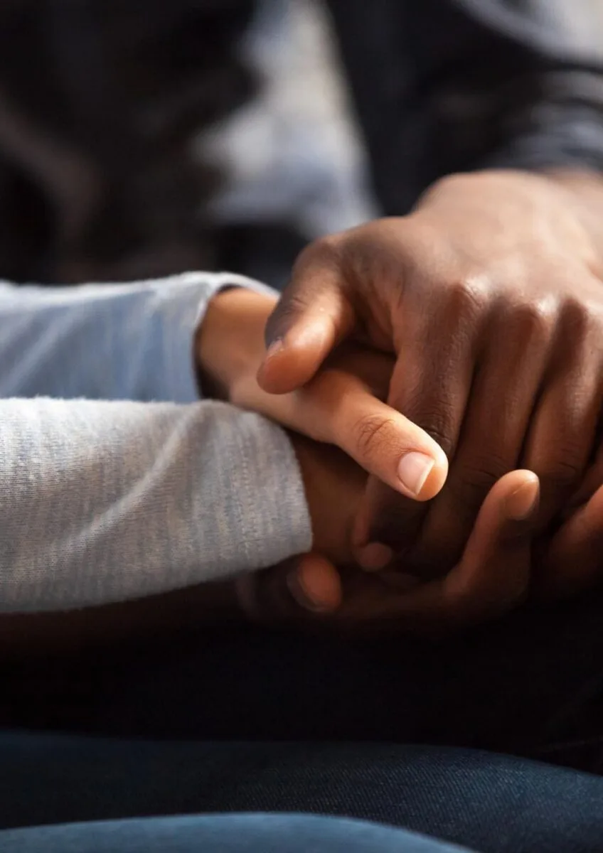Male and female hands