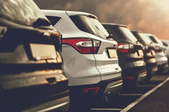 Parked cars in car park