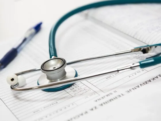Stethoscope on medical notes