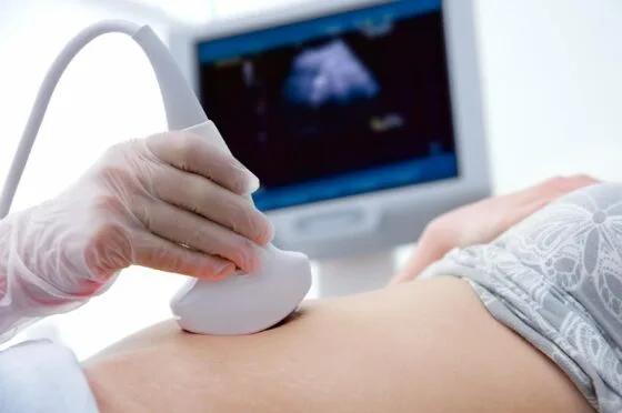 Ultrasound scan during maternity appointment