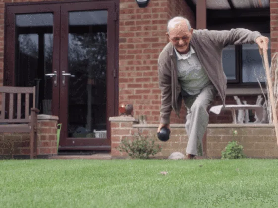 Gordon outside playing bowls