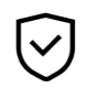 Black shield icon with a check mark inside symbolising no-win-no-fee