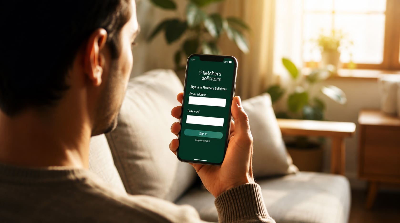 Fletchers client portal on phone