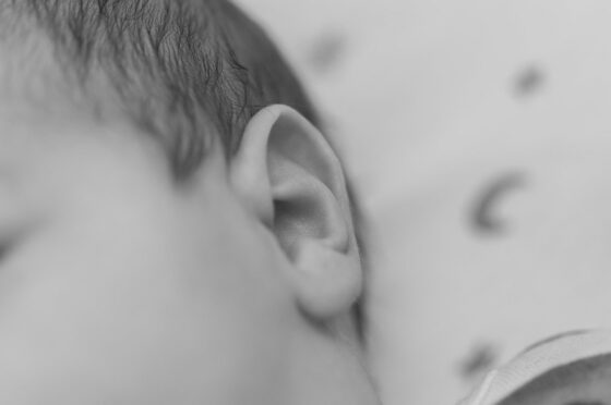Close-up of baby's ear