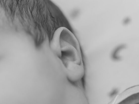 Close-up of baby's ear