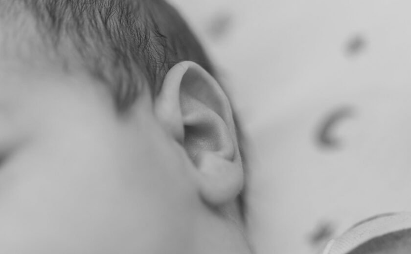 Close-up of baby's ear