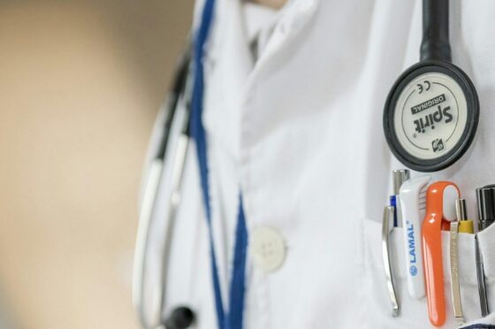 Doctor's coat with stethoscope