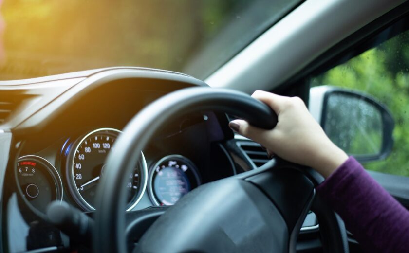 Driving in car