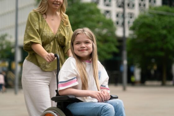 Ella wheelchair in street