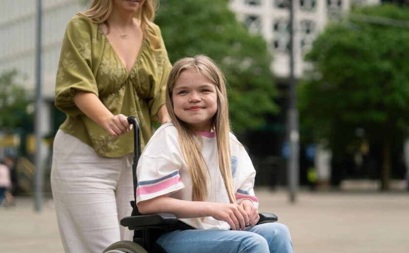 Ella wheelchair in street