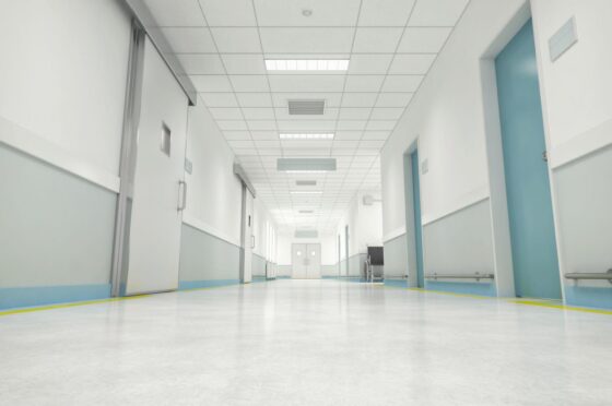 Empty hospital corridor