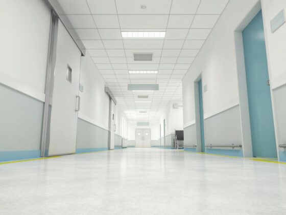 Empty hospital corridor