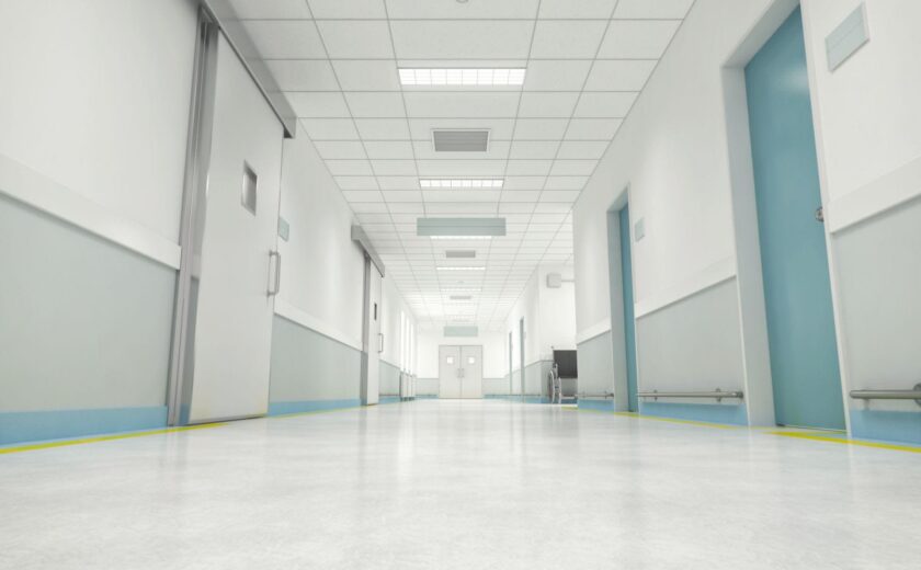 Empty hospital corridor