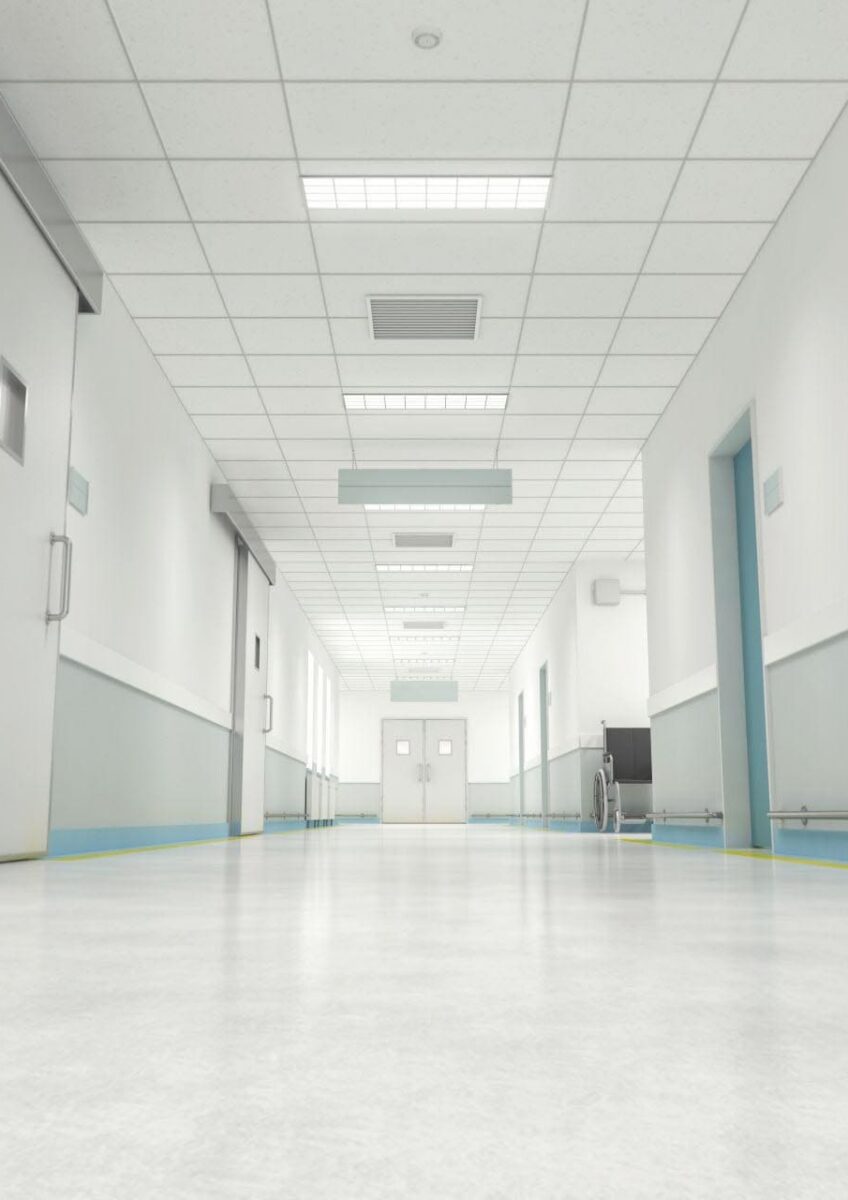 Empty hospital corridor
