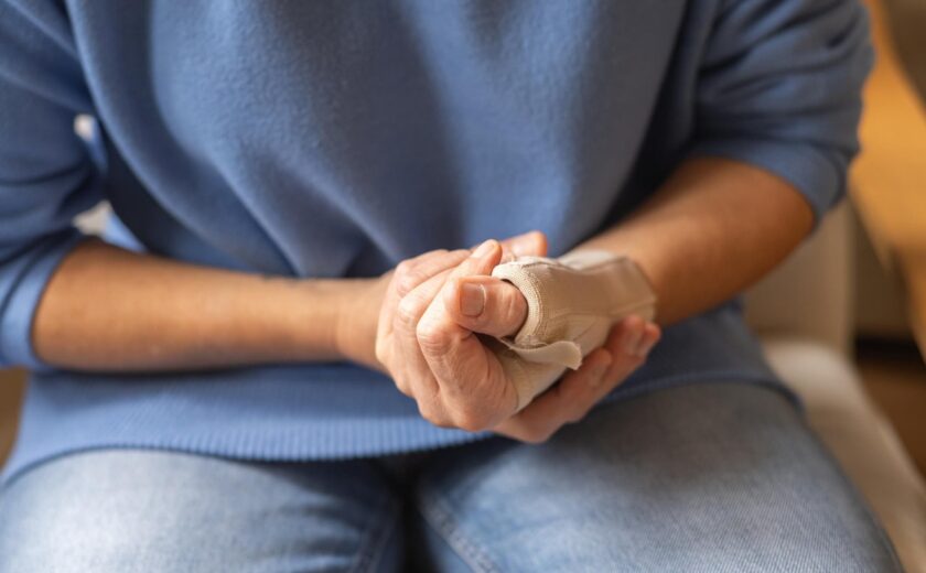 Finger injury woman