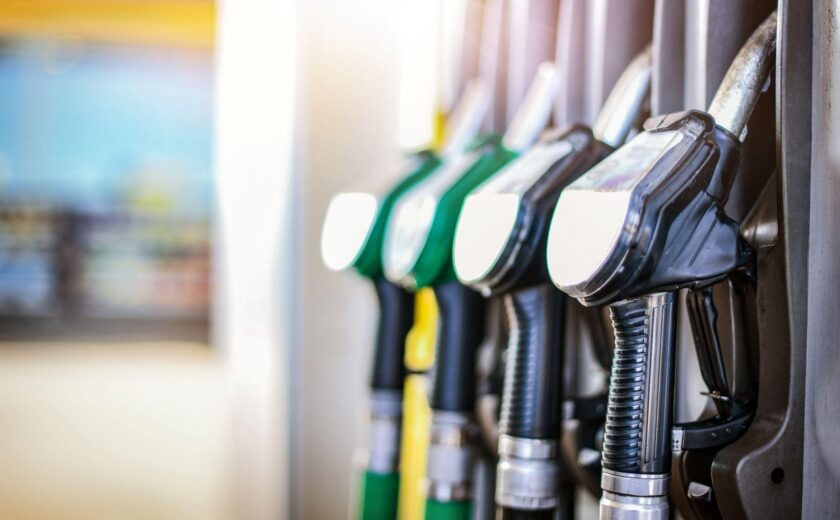 Fuel pumps at petrol station