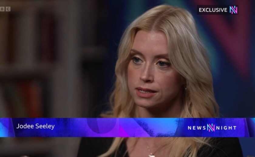 Jodee Seeley speaking on Newsnight