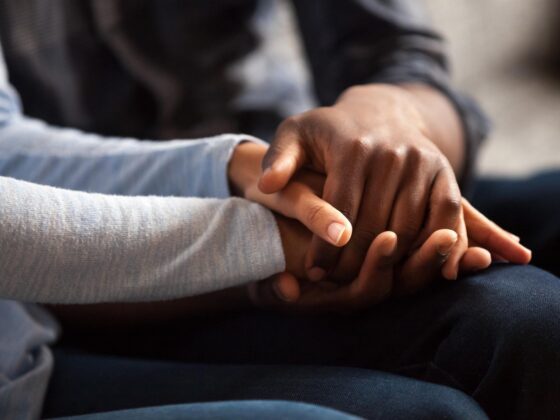 Male and female hands