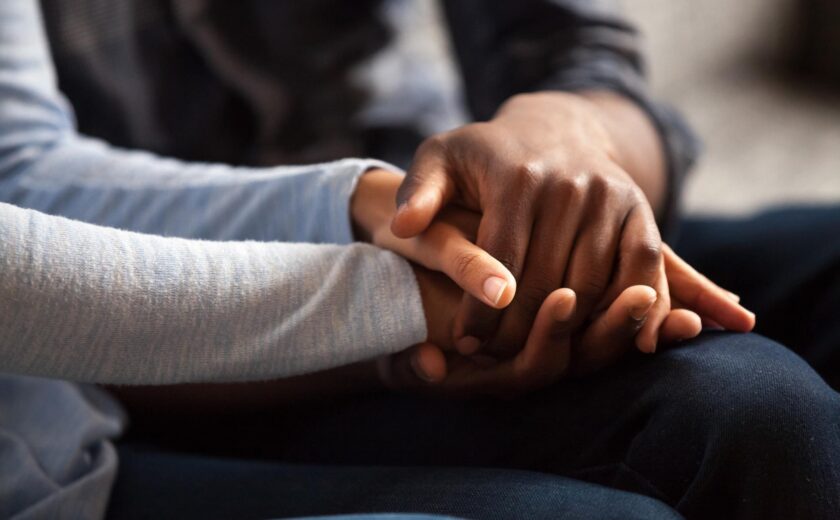 Male and female hands