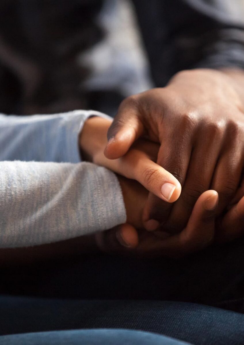 Male and female hands