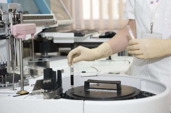 Medical laboratory equipment in clinic