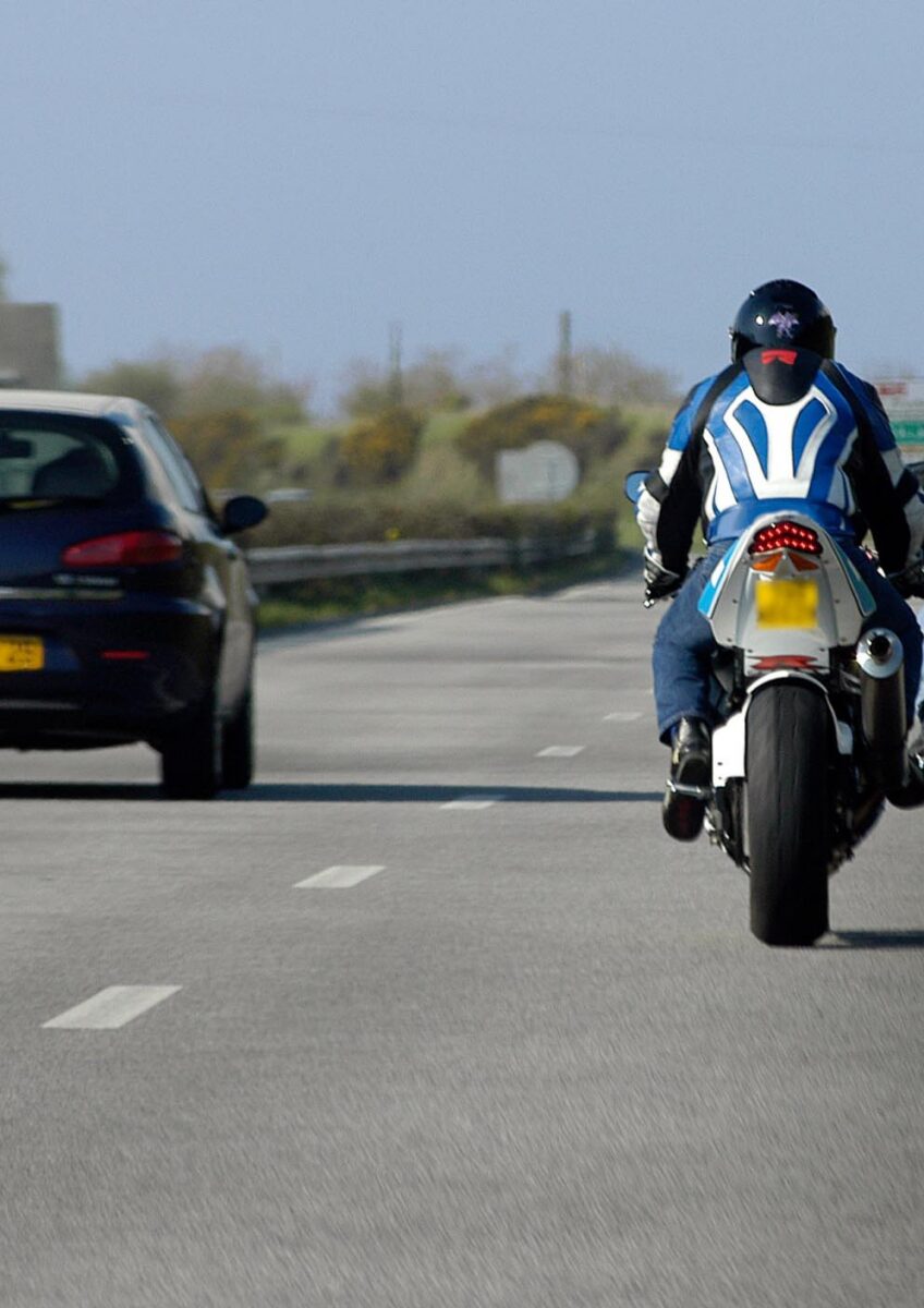 Motorcyclists riding on dual carriageway