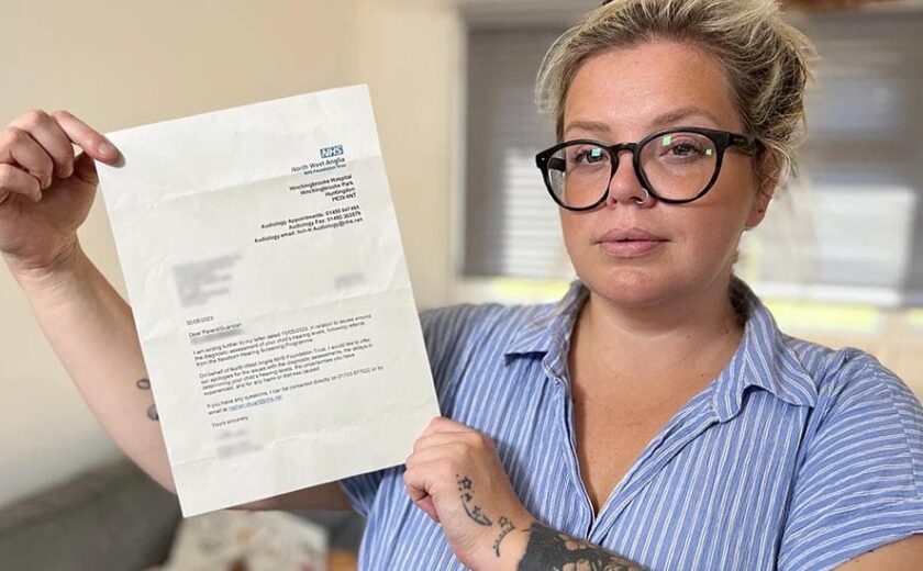 Natalie Brewell holding NHS letter
