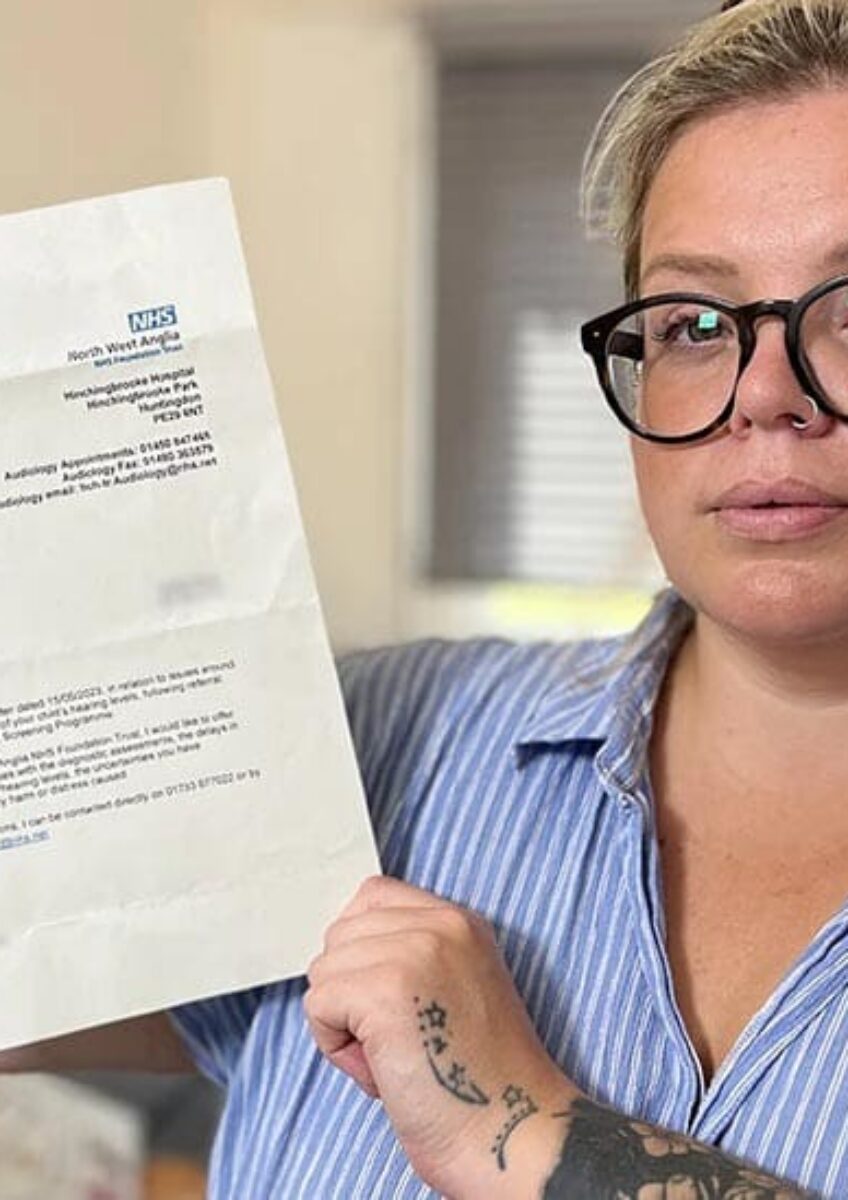Natalie Brewell holding NHS letter