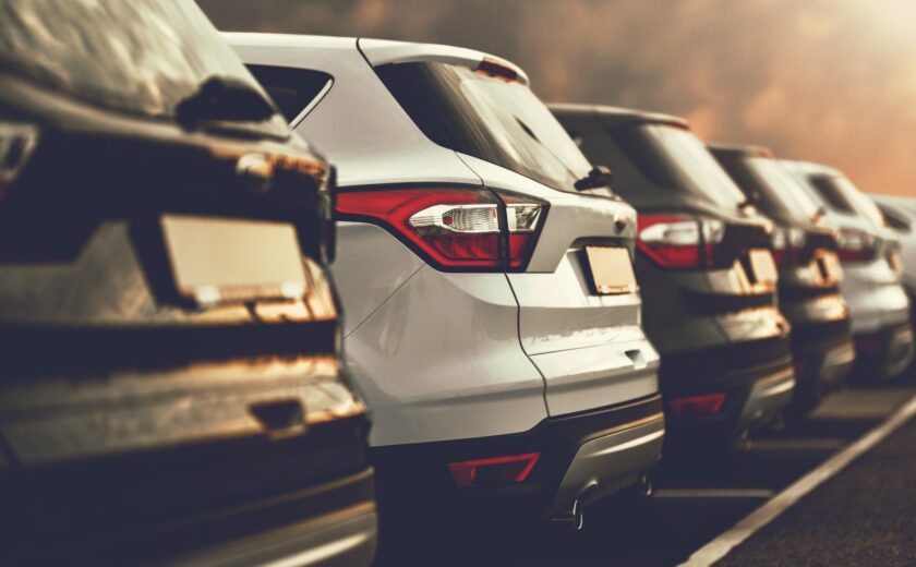 Parked cars in car park
