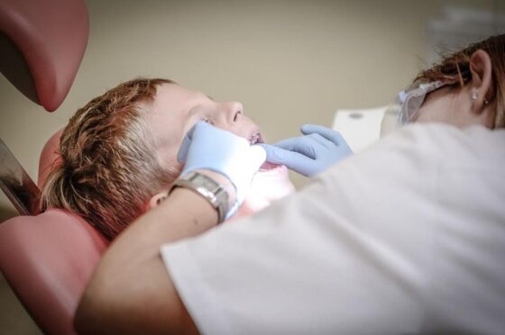 Patient receiving dental treatment