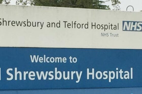 Royal Shrewsbury Hospital entrance sign