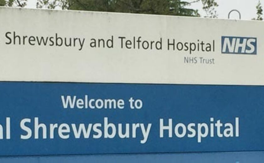Royal Shrewsbury Hospital entrance sign
