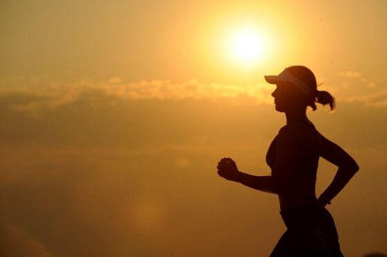 Runner silhouette at sunset