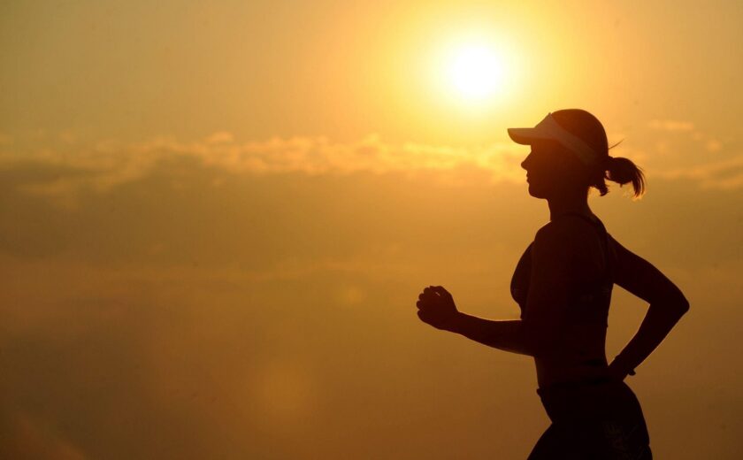 Runner silhouette at sunset