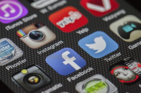 Smartphone screen showing social media apps