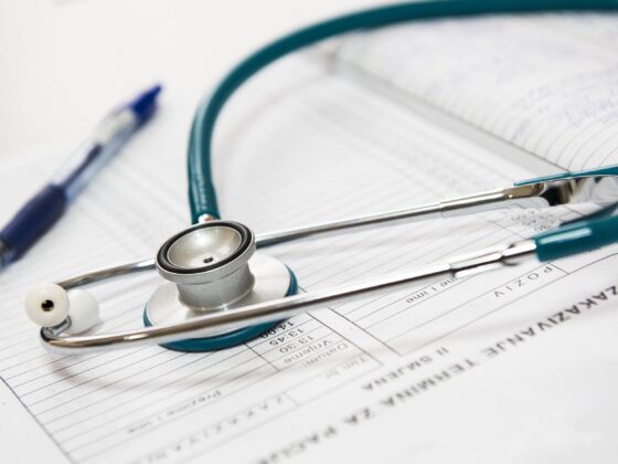 Stethoscope on medical notes