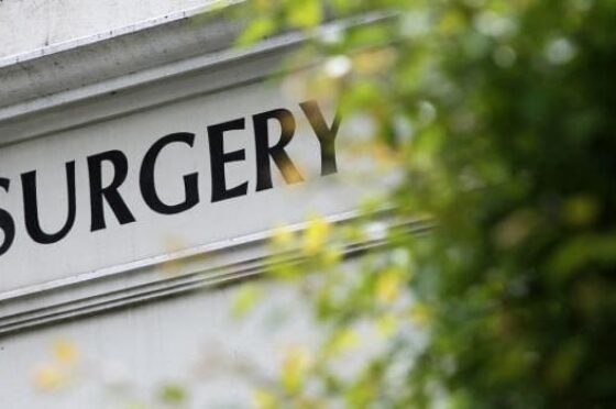 Surgery sign outside GP practice