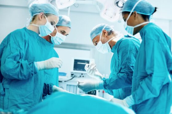 Surgical team preparing for operation