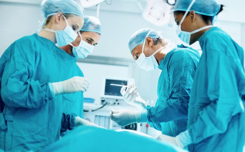 Surgical team preparing for operation