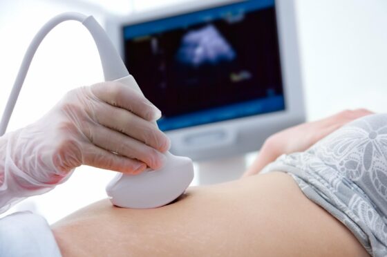 Ultrasound scan during maternity appointment