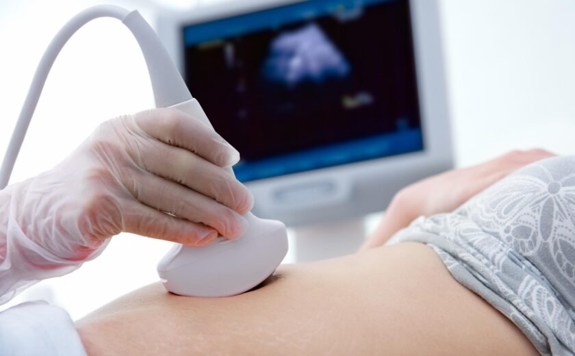 Ultrasound scan during maternity appointment