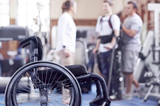 Wheelchair in rehabilitation clinic
