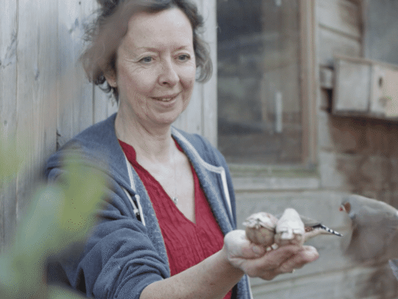 Janice holding birds