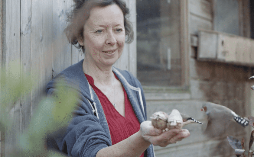 Janice holding birds