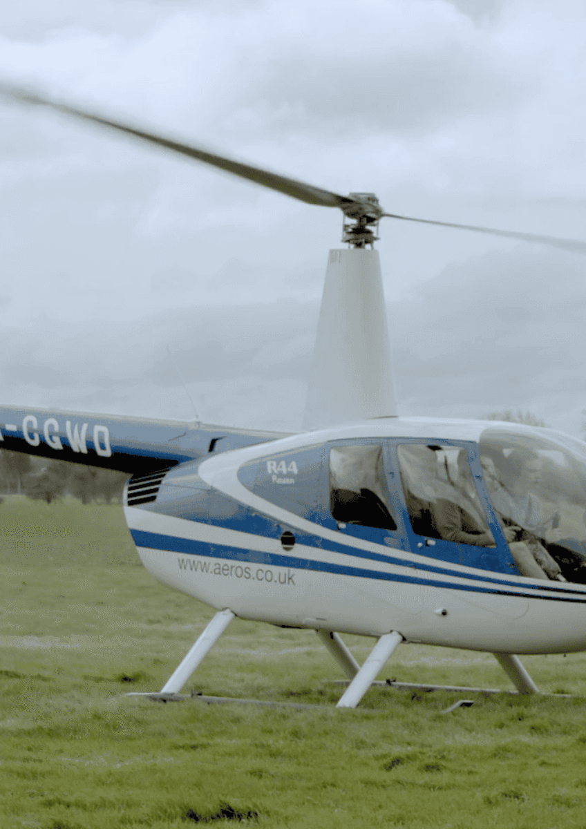 Sam landing a helicopter